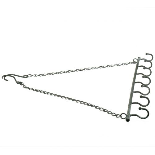 Floristik24 Hook rail for hanging gray 50cm H55cm