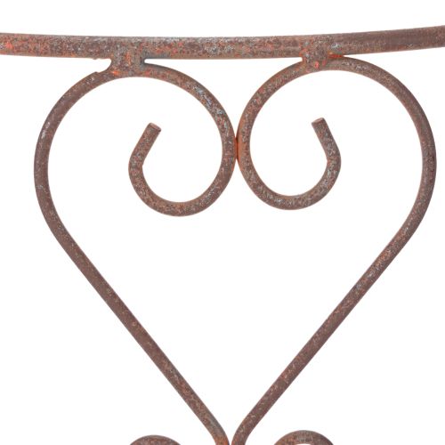 Product Semi-circular trellis with heart ornament. Perfect for rustic garden decoration. 42cm