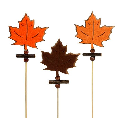 Floristik24 Pin maple leaf sorted autumn decoration 8cm L35cm 12pcs