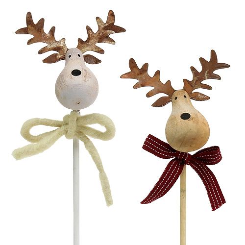 Floristik24 Plug Moose Nature, White 7cm L30cm 8pcs