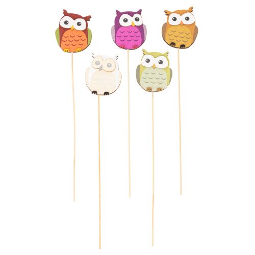 Wooden Owl Plant Stakes for Flower Arrangements and Pots, 31cm, Set of 12 | Floristik24.co.uk
