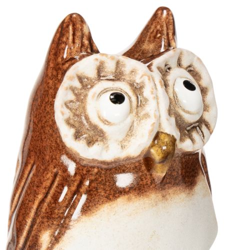 Ceramic owl stake decorative figure for plants 26cm 2pcs | Floristik24.co.uk
