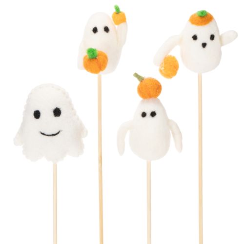Ghost Figures on Wooden Sticks Halloween Decoration 54cm Set of 8 | Floristik24.co.uk