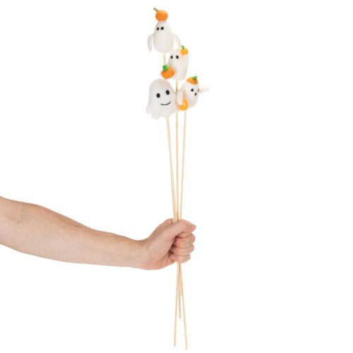 Ghost Figures on Wooden Sticks Halloween Decoration 54cm Set of 8 | Floristik24.co.uk