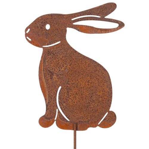 Product Garden stake rabbit for Easter decoration with rusty finish in country style 60cm 4pcs