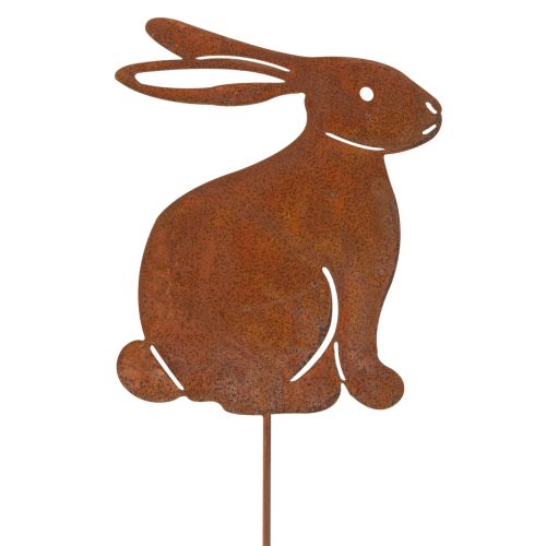 Floristik24 Metal garden stake rabbit, rustic eye-catcher for flower beds and flowers, 100cm, 2 pieces