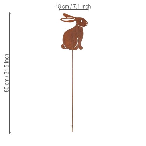 Product Easter bunny garden stake made of metal for stylish spring decoration outdoors, 80cm