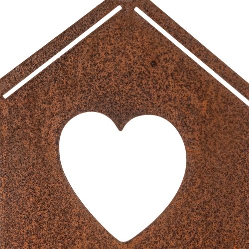 Rustic Metal Garden Stake – Birdhouse with Heart and Branch Design, 100cm | Floristik24.co.uk