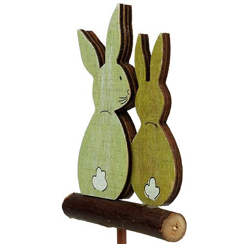 Floristik24 Wooden Bunny Green 8cm 8pcs