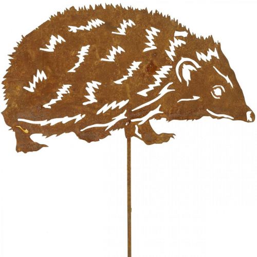 Product Garden stake rust hedgehog patina decorative bed stake 19.5cm