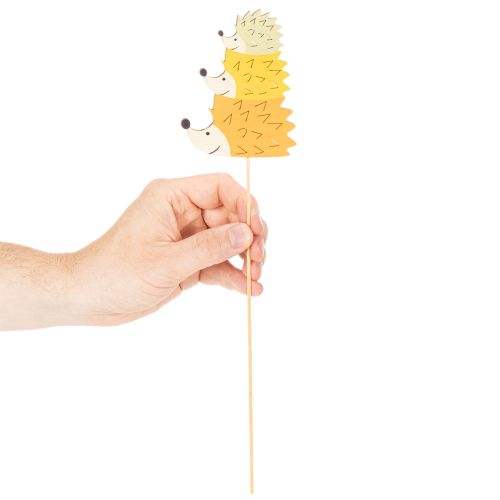Decorative Wooden Hedgehog Family Garden Stakes 34cm, Set of 12 | Floristik24.co.uk