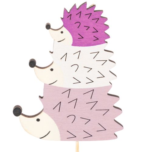Decorative Wooden Hedgehog Family Garden Stakes 34cm, Set of 12 | Floristik24.co.uk