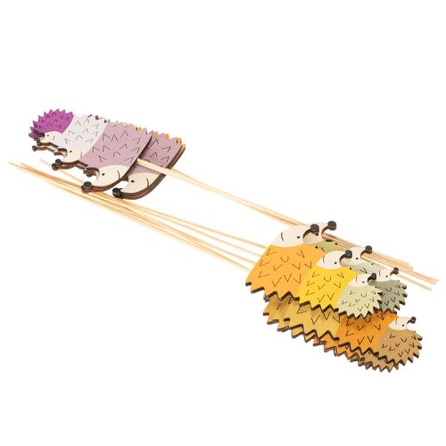 Decorative Wooden Hedgehog Family Garden Stakes 34cm, Set of 12 | Floristik24.co.uk