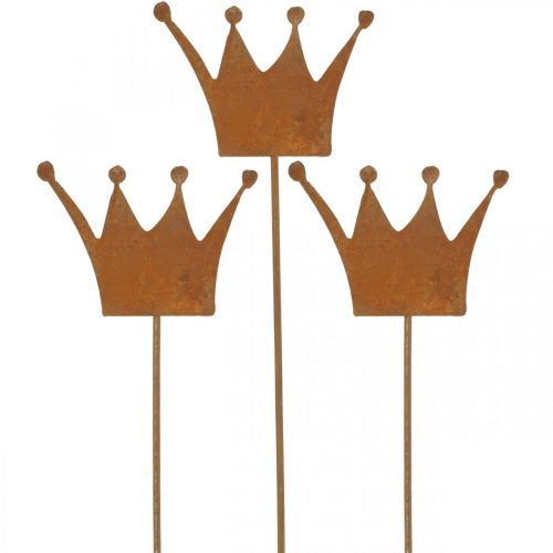 Product Garden stake patina decoration crown metal decoration 9.5x7cm 6 pieces