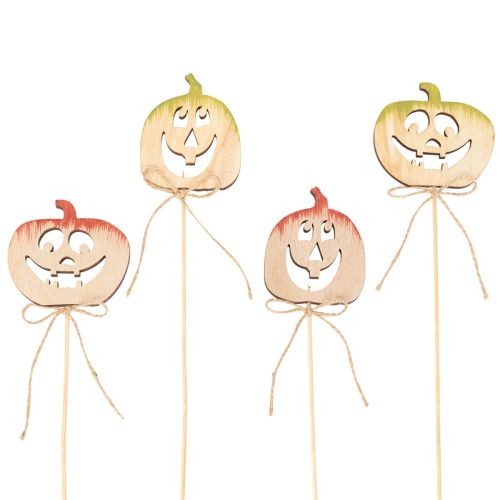 Wooden Pumpkin Picks with Faces, 31cm, 12-Pack – Halloween and Autumn Decoration buy online | Floristik24.co.uk