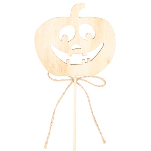 Wooden Pumpkin Picks with Faces, 31cm, 12-Pack – Halloween and Autumn Decoration | Floristik24.co.uk