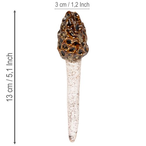 Artificial morel mushroom decorative stake for plant pots and table, 13cm, 2 pieces | Floristik24.co.uk