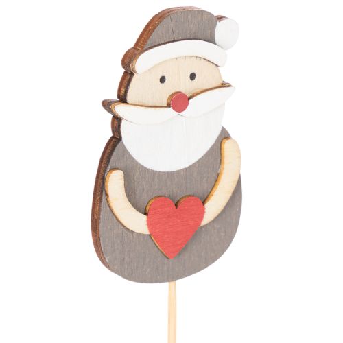 Wooden Santa Picks for Festive Arrangements and Potted Plants 31cm - Set of 12 | Floristik24.co.uk