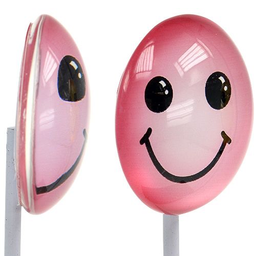 Floristik24 Deco emoticon on stick assorted colors 3.5cm 8pcs