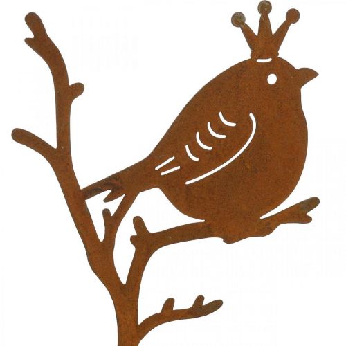 Product Edelrost Garden Decoration Plug Metal Bird with Crown 6 Pcs