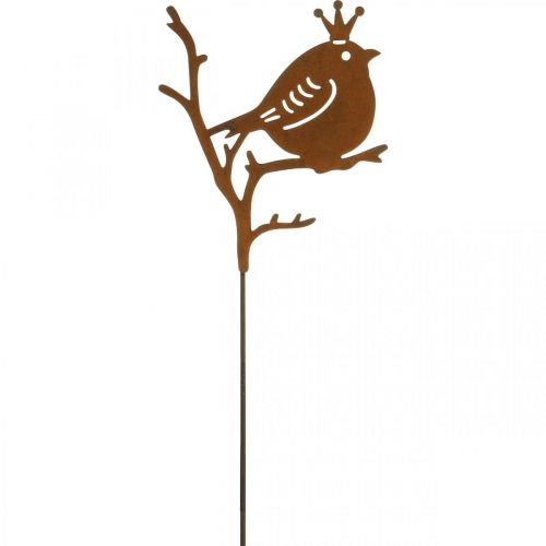 Edelrost Garden Decoration Plug Metal Bird with Crown 6 Pcs