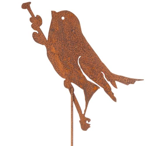 Metal Bird Garden Stake with Rustic Finish, 52cm | Floristik24.co.uk
