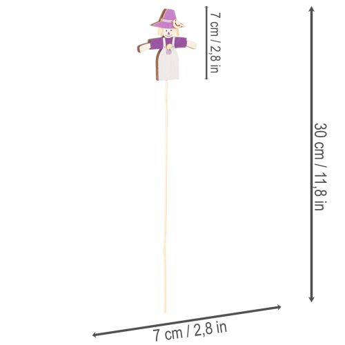 Wooden Scarecrow Picks 30cm Multicolored Set of 12 for Indoor Decoration | Floristik24.co.uk