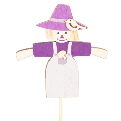 Wooden Scarecrow Picks 30cm Multicolored Set of 12 for Indoor Decoration | Floristik24.co.uk