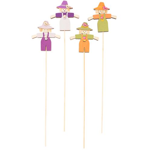 Wooden Scarecrow Picks 30cm Multicolored Set of 12 for Indoor Decoration | Floristik24.co.uk