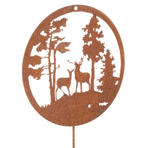 Set of 2 Rusted Metal Garden Stakes with Deer Silhouette – 53cm