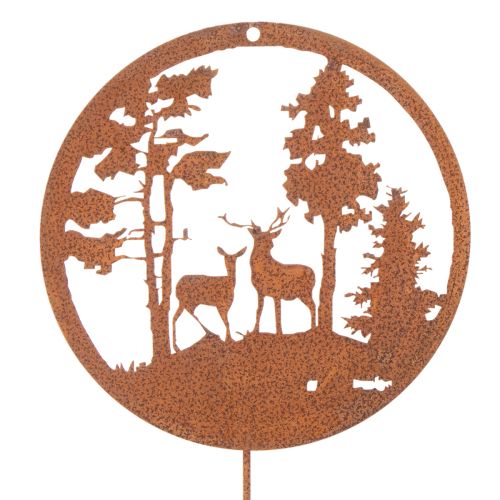 Set of 2 Rusted Metal Garden Stakes with Deer Silhouette – 53cm | Floristik24.co.uk