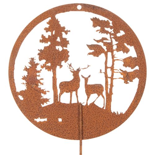 Set of 2 Rusted Metal Garden Stakes with Deer Silhouette – 53cm | Floristik24.co.uk