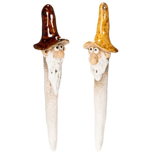 Decorative garden gnome figure for plant pots, 16cm, 2 pieces