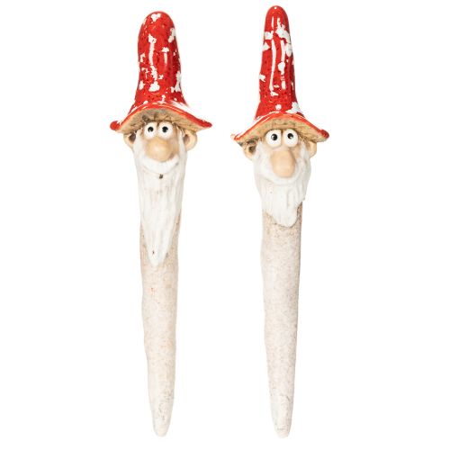 Dwarf Figurines with Red Mushroom Hat for Autumn Decorations - 17cm, Set of 2 | Floristik24.co.uk