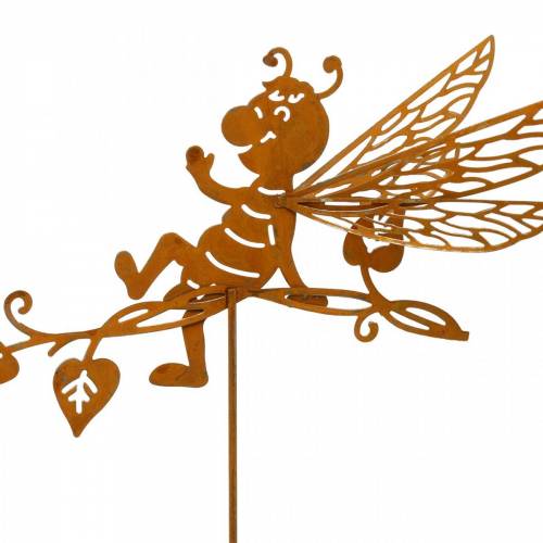 Floristik24 Garden plug rust bee 34.5 × 14cm metal garden decoration 4pcs