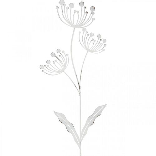 Floristik24 Spring decoration, deco plug flower shabby chic white, silver L87cm W18cm