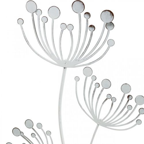 Product Spring decoration, deco plug flower shabby chic white, silver L87cm W18cm