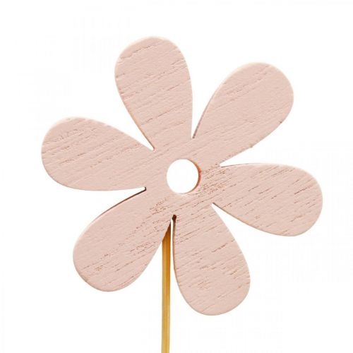Floristik24 Flower Plug Wooden Decorative Plug Flower Colored 6.5cm 12 Pcs