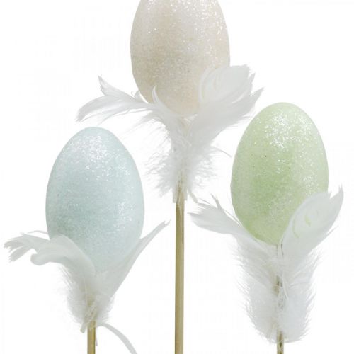 Product Artificial Easter eggs on a stick pastel egg Easter decoration H6cm 6pcs