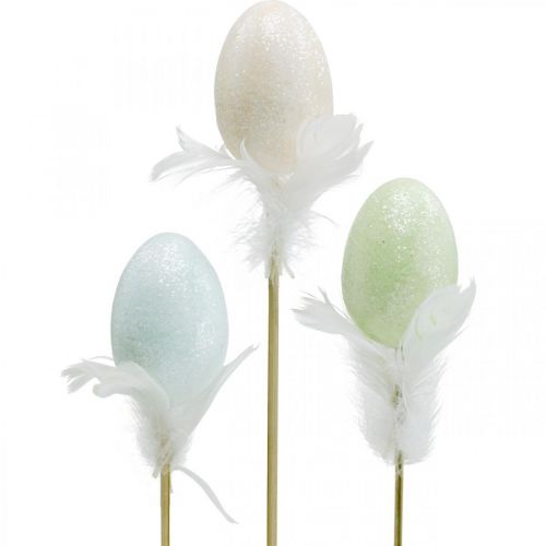 Floristik24 Artificial Easter eggs on a stick pastel egg Easter decoration H6cm 6pcs