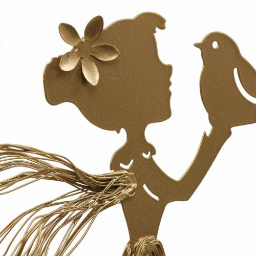 Floristik24 Garden Stake Elf Metal Garden Bed Stake Gold 16.5×15cm
