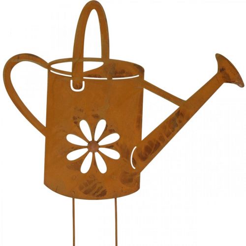 Product Flower plug watering can, garden plug made of metal, rust decoration L39cm