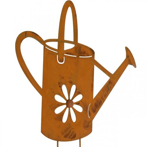 Product Flower plug watering can, garden plug made of metal, rust decoration L39cm