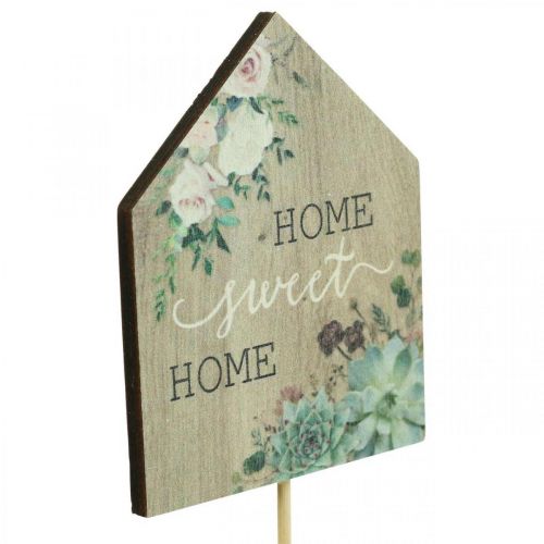 Floristik24 Flower sticks wood Home Sweet Home decoration 6.5 x 7.5 cm 18 pieces