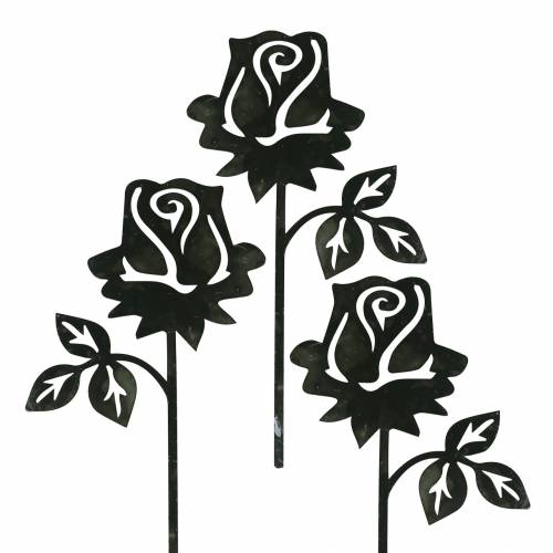 Product Metal plug rose silver-grey, white washed metal 20cm × 11.5cm 8 pcs