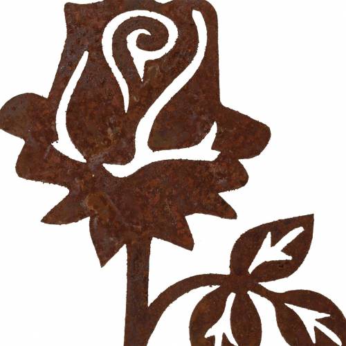 Floristik24 Metal plug rose patina metal 20cm × 8cm 12pcs