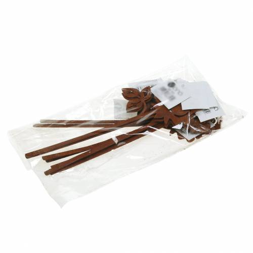 Floristik24 Metal plug rose patina metal 20cm × 8cm 12pcs