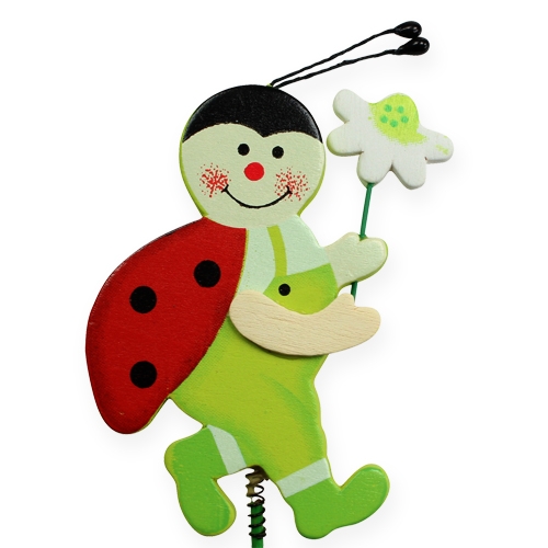 Floristik24 Wooden Ladybug on the rod 7cm 24pcs
