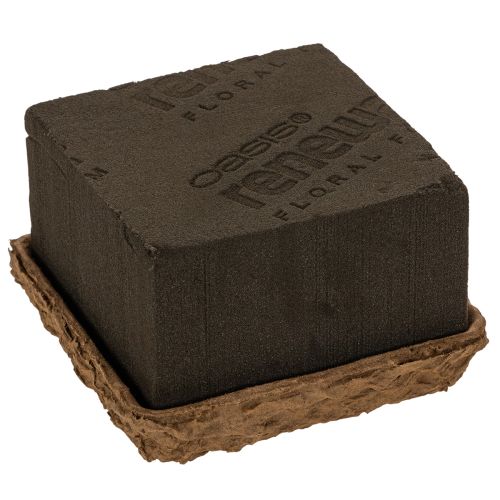 OASIS® Renewal® Floral Foam Biolit® Half Brick, Brown, 12 x 12 x 8 cm, 2 Pack