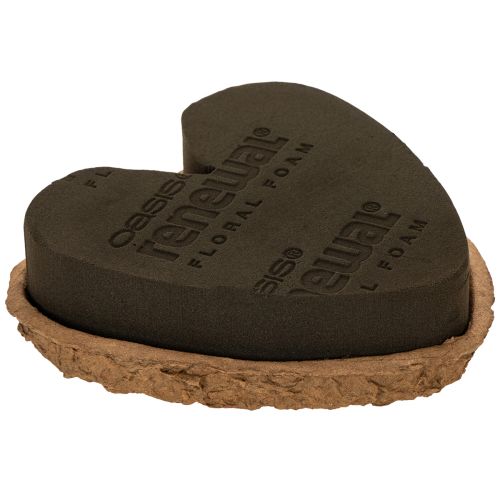 OASIS® Renewal® Floral Foam Heart, 18 cm, Brown, 2 Pack for Floristry